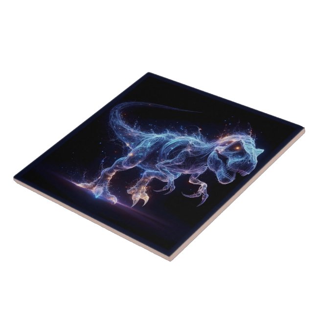 Carreau Dinosaure brillant Roaming dans un Arrière - plan  (Côté)