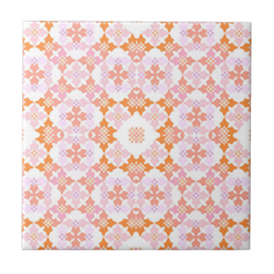 Carreau D'Inspiration Pink Et Orange Marocain