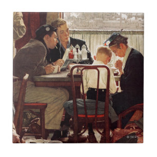 Carreau Dire grâce par Norman Rockwell