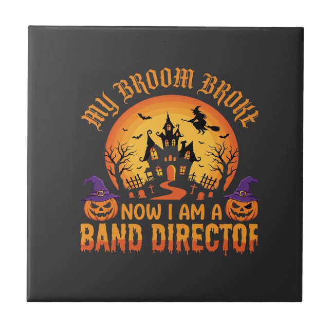Carreau Directeur de groupe de Halloween Balai de sorcière (Devant)