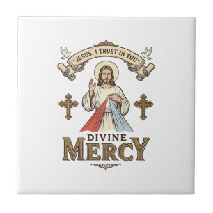 Carreau Divine Mercy Jésus Gravure Vintage T-shirt Religie