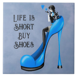 Carreau Divinité de la mode en bleu stiletto