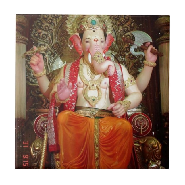 Carreau Divinité indoue d'éléphant asiatique de Ganesh (Devant)