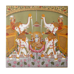 CARREAU DIVINITÉ INDOUE INDIENNE ANTIQUE DE SEIGNEUR