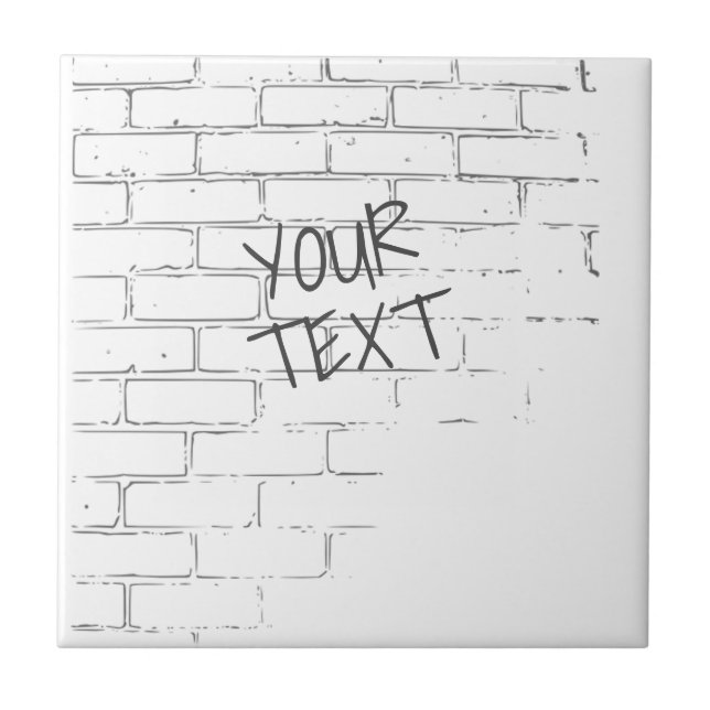 CARREAU DO-IT-YOURSELF MUR DE BRIQUE BLANC AVEC GRAFFITI.  (Devant)