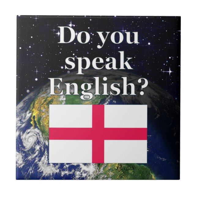 Carreau Do you speak English ? Flag & Earth (Devant)