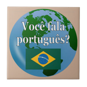 Carreau Do you speak portuguese ? Flag globe