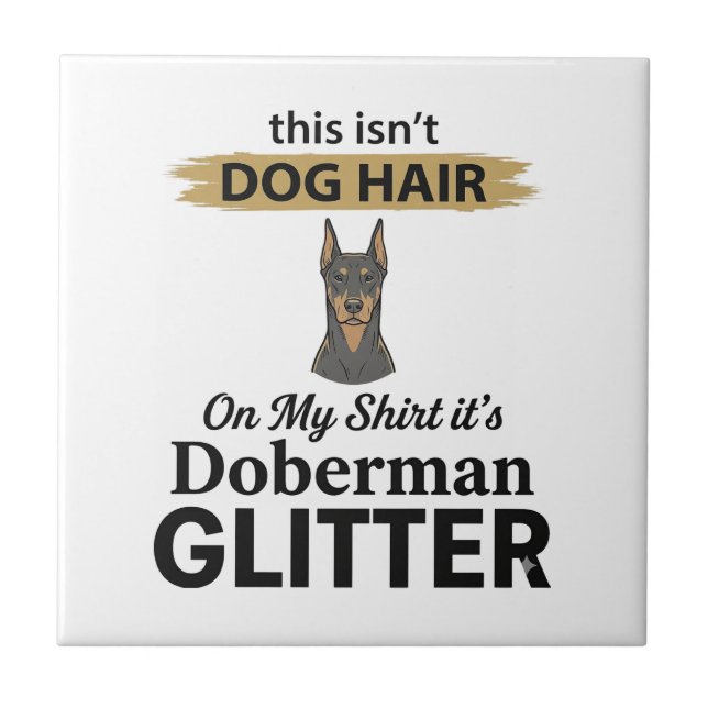Carreau Doberman Pailleté Conception Vintage pour Amateur  (Devant)