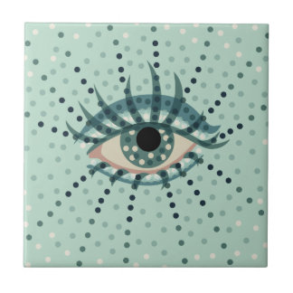 Carreau D'oeil bleu étrange avec l'art psychédélique