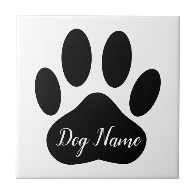 Carreau Dog Paw Print With Editable Name (Devant)