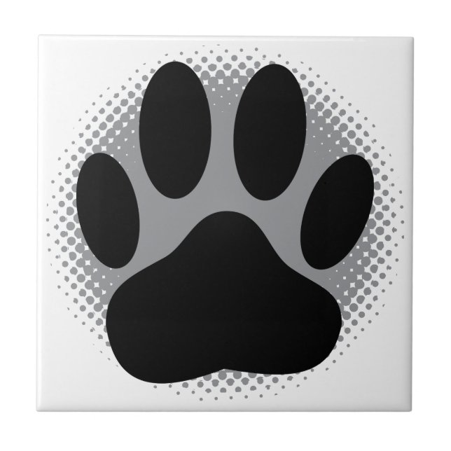 Carreau Dog Pawprint Square Custom (Devant)