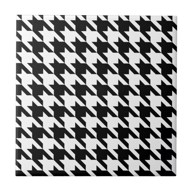 Carreau Dogtooth, motif Houndstooth en noir&blanc (Devant)