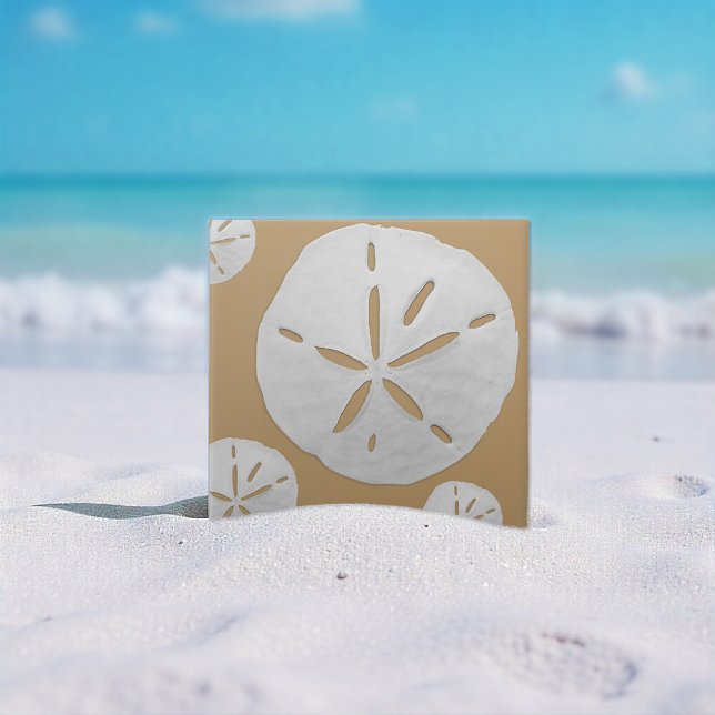 Carreau Dollar de sable de plage tropicale brun foncé et b (Créateur téléchargé)