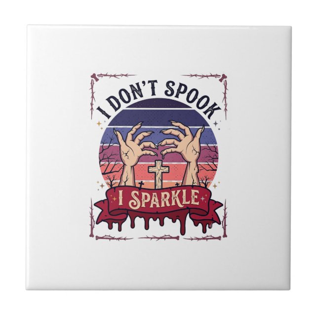 Carreau Don Spook Sparkle Mains de Zombie Halloween Sang_1 (Devant)