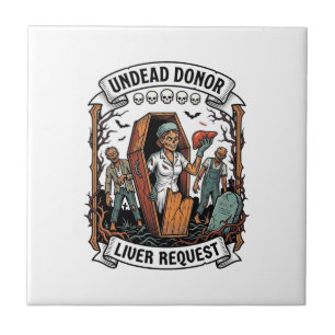 Carreau Donneur d'organe zombie gravure vintage T-shirt bl