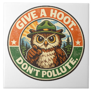 Carreau Donnez un hululement N polluez pas Hibou