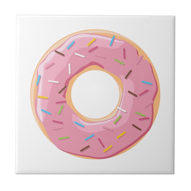Carreau Donuts rose bleu et morceaux motif chocolat (Devant)