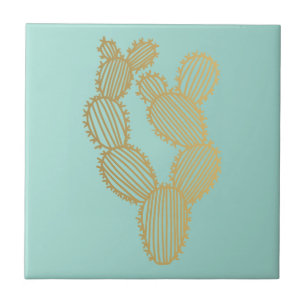 Carreau Doodle de Cactus Prickly Gold