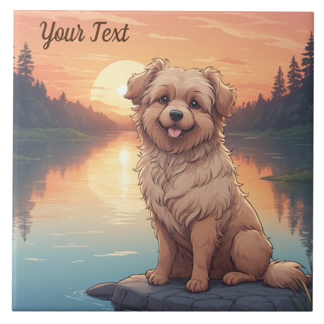 Carreau Doodle Dog by Lake (Devant)