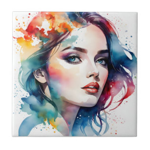 Carreau Double exposition art femme