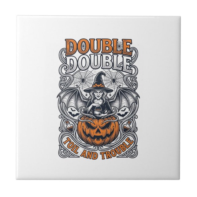 Carreau Double peine Malheur Sorcière Citrouille Halloween (Devant)