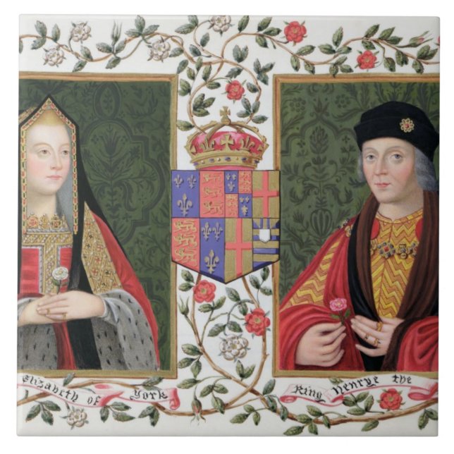 Carreau Double portrait d'Elizabeth de York (1465-1503) a (Devant)