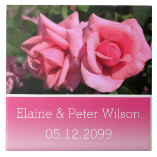 Carreau Double rose rose chaud Fleurs mariage anniversaire