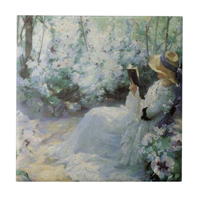 Carreau Douce Solitude par Frank Bramley, Art Vintage (Devant)
