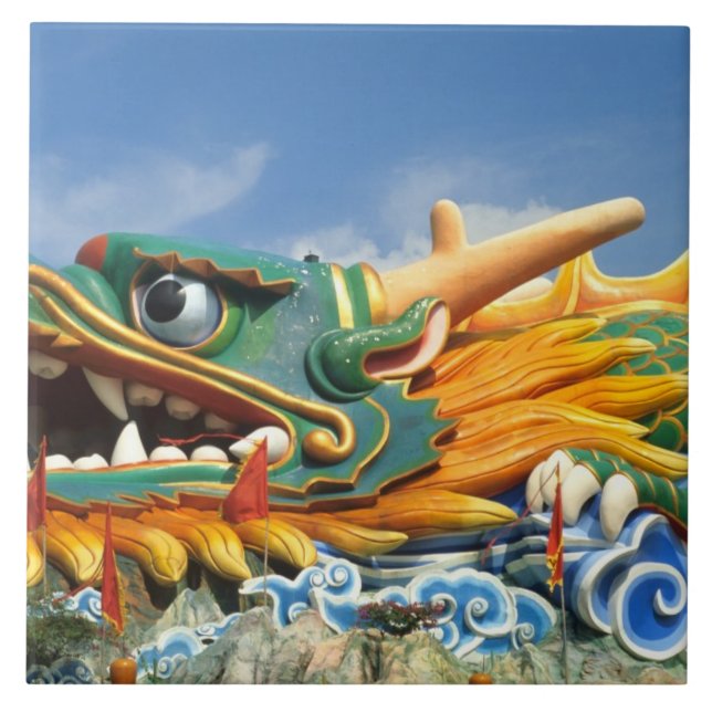 Carreau Dragon célèbre à Haw Par Villa à Singapour Asie (Devant)