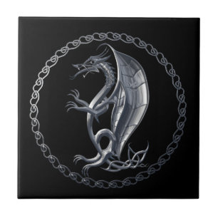 Carreau Dragon Celtique Argent