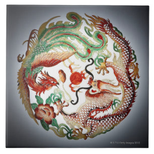 Carreau Dragon et pochoir de Phoenix