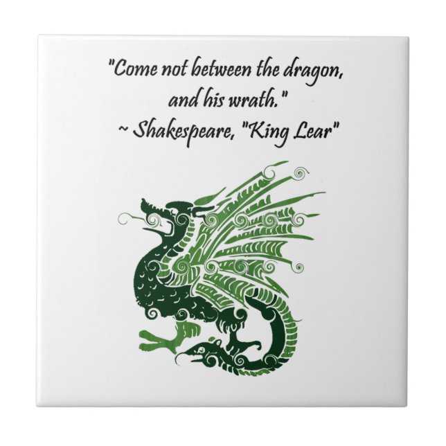 Carreau Dragon et sa colère Shakespeare King Lear Dessin (Devant)