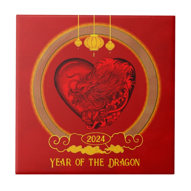 Carreau Dragon Heart, Année du Dragon (Devant)
