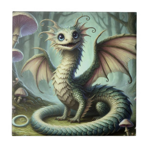 Carreau Dragon Jabberwocky Mignon Créature Fantastique Art