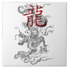 Dragon japonais traditionnel avec le kanji