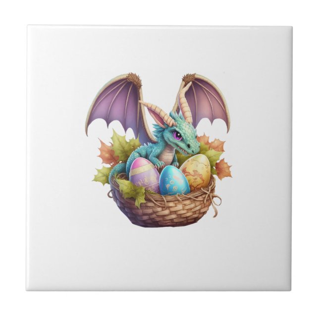 Carreau Dragon Pâques Jour Amour Collecte Œufs De Pâques D (Devant)