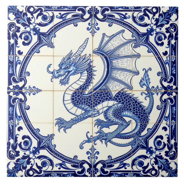 carreau dragon saphir (Devant)