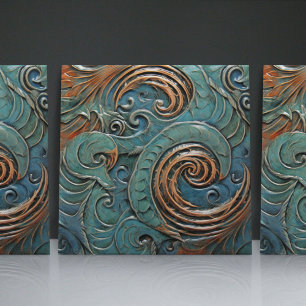 Carreau Dragon Scales Victorian Green Motifs bio