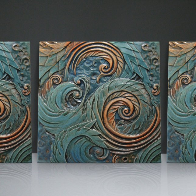 Carreau Dragon Scales Victorian Green Motifs bio (Créateur téléchargé)