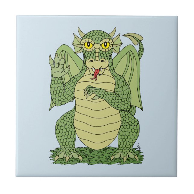 Carreau Dragon vert mignon (Devant)
