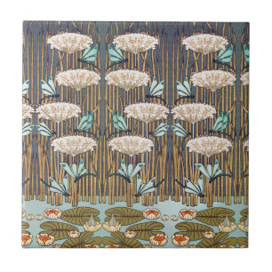 Carreau Dragonflies Water Lilies Marais Art Nouveau