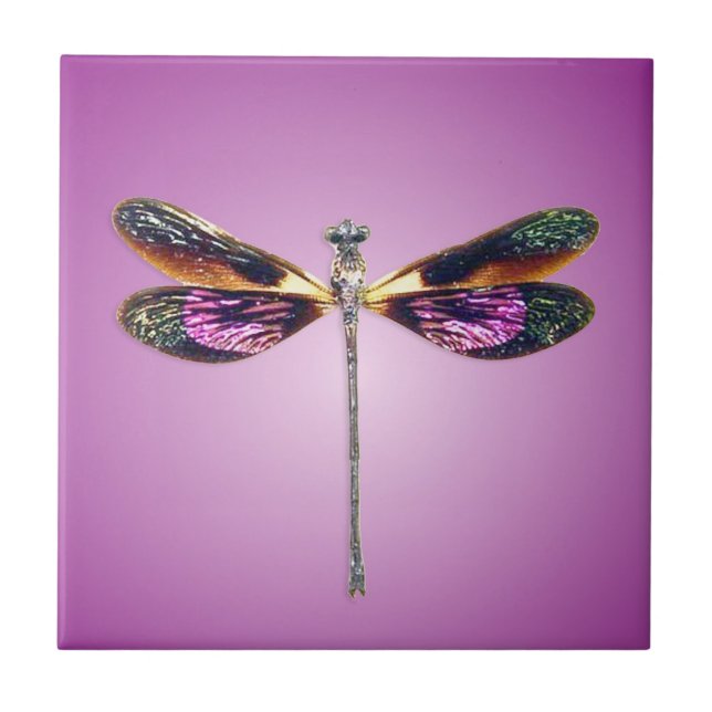 Carreau Dragonfly - argent, or, violet et noir (Devant)