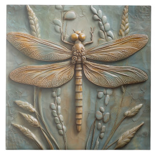 Carreau Dragonfly Field du feuillage Faux Relief