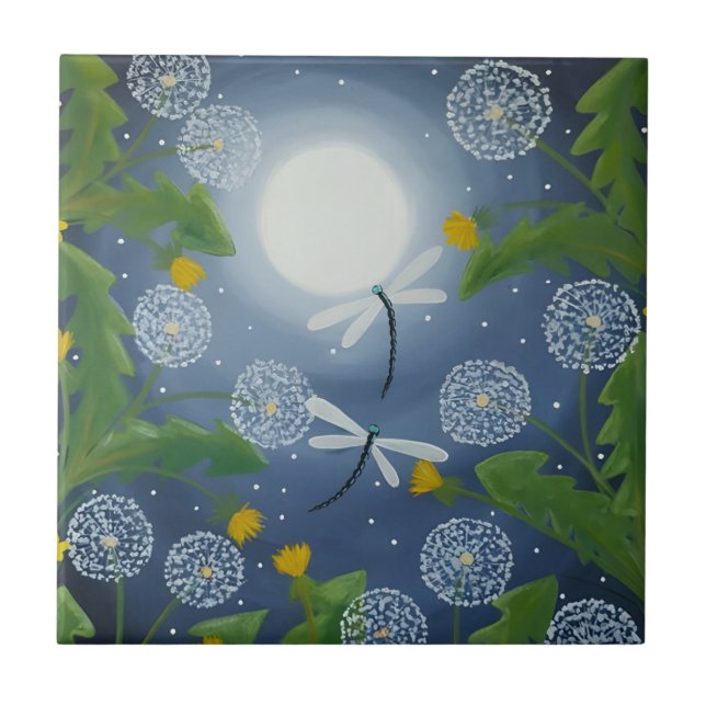 Carreau dragonfly harmonieux motif floral tuiles (Devant)