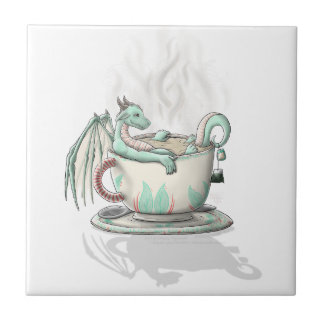 Carreau Dragons de tasse de thé : Menthe poivrée (claire)