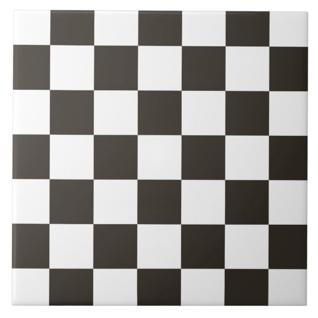 Carreau Drapeau À damiers (noir et blanc) (Motif du vérifi (Devant)
