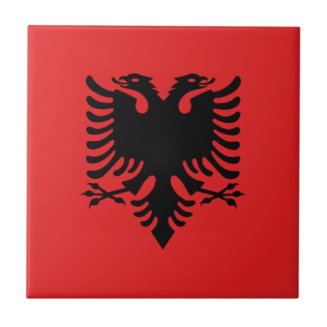 Carreau Drapeau albanais patriotique (Devant)