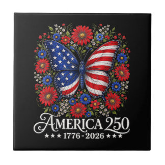 Carreau Drapeau américain 250 1776 2026 250e anniversaire