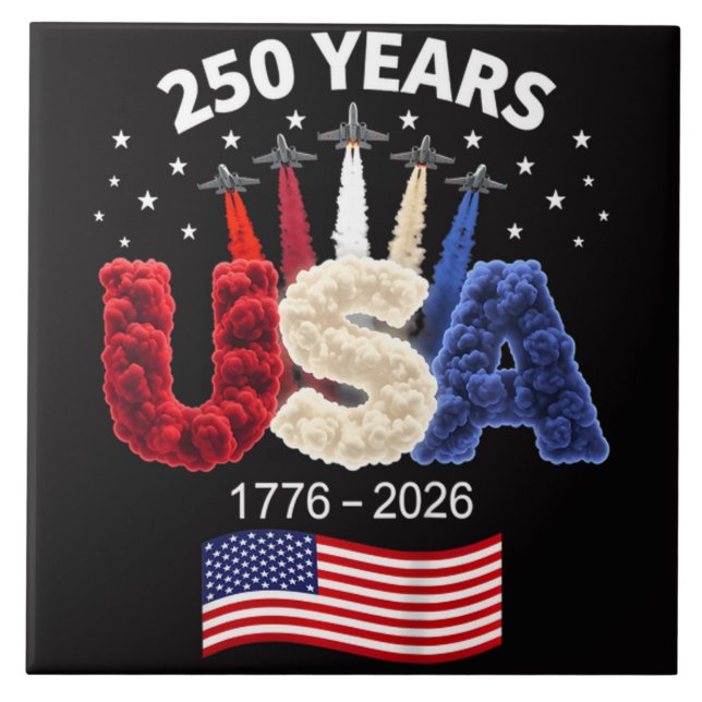 Carreau Drapeau américain 250e anniversaire des États-Unis (Devant)