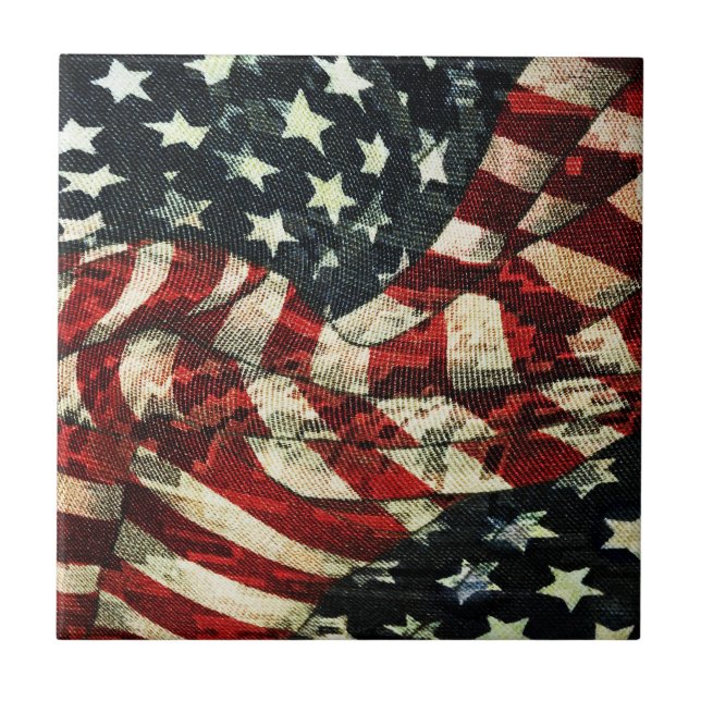 Carreau Drapeau américain-Camouflage par Shirley Taylor (Devant)